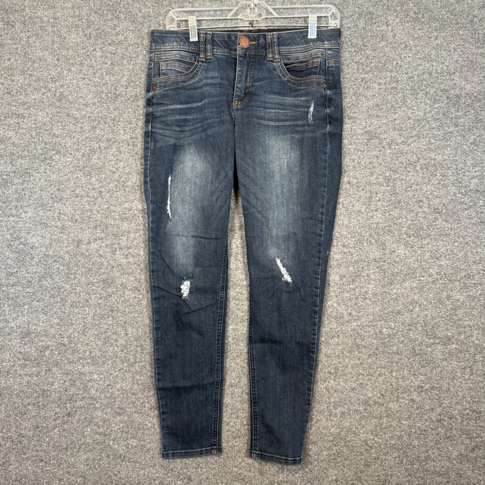 Democracy AB Technology Jeans Womens 6 Blue Distressed Slimming Skinny‎ Denim
